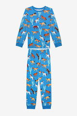 Boy Horses 2-Piece Multicolored Pajama Set