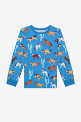 Boy Horses 2-Piece Multicolored Pajama Set