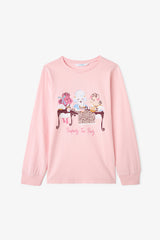 Pawfectly Girls Leopard Print Cotton 2-Piece Long-Sleeve Pajama Set