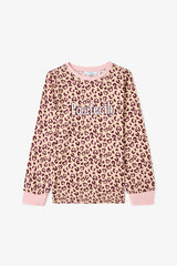 Pawfectly Girls Leopard Print Cotton 2-Piece Long-Sleeve Pajama Set