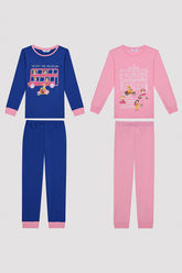 Girls Visit Museum Multicolored 2-Piece Pajama Set