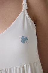 Mama Solid Off White Tank Top Pajama Top