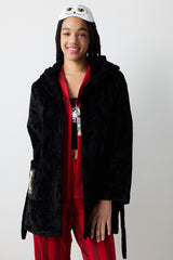 Harry Potter Fluffy Black Dressing Gown