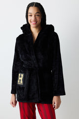 Harry Potter Fluffy Black Dressing Gown