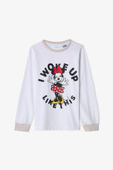 Optic White Girls Minnie Mouse Cotton Long Sleeve 2-Piece Pajama Set