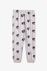 Optic White Girls Minnie Mouse Cotton Long Sleeve 2-Piece Pajama Set