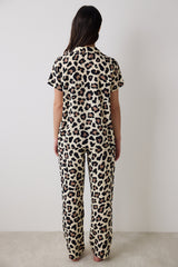Leopard Chally Shirt Trousers Multicolored Pajama Set