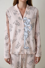 Light Pink Lola Bunny Shirt Collar Long Sleeve Pajama Set