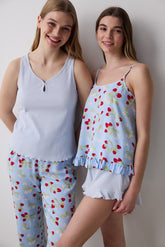 Strawberries Chally Light Blue Tank Top
