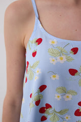 Strawberries Chally Light Blue Tank Top