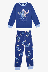 Unisex Kids Fam Stitch Dark Blue Pajama Set