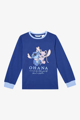 Unisex Kids Fam Stitch Dark Blue Pajama Set