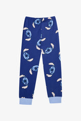 Unisex Kids Fam Stitch Dark Blue Pajama Set