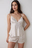 Lilah Satin Ecru Tank Top