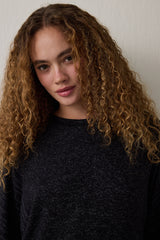 Black Dark Sky Crew Neck Long Sleeve Pajama Set