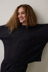 Black Dark Sky Crew Neck Long Sleeve Pajama Set