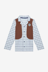 Boy Sheriff Shirt Multicolored Pajama Set
