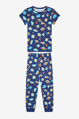 Boy Blast Off 2-Piece Multicolored Pajama Set