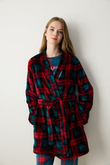 NY Checked Soft Multicolored Dressing Gown