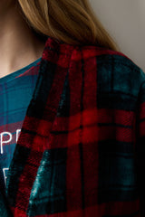 NY Checked Soft Multicolored Dressing Gown