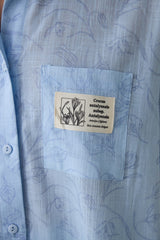 Light Blue Antalya Çiğdemi Cotton Floral Shirt Shorts Pajama Set - Inspired by Flora