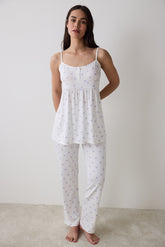 Lana Printed Pants Off White Pajama Set