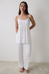 Lana Printed Pants Off White Pajama Set