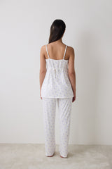 Lana Printed Pants Off White Pajama Set