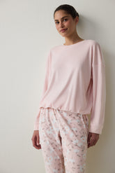 Light Pink Ellie Crew Neck Pajama Top