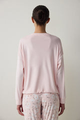 Light Pink Ellie Crew Neck Pajama Top