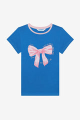 Girls Bow & Rose 2-Piece Multicolored Pajama Set