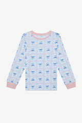 Girls Bow & Rose 2-Piece Multicolored Pajama Set