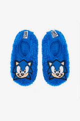 Navy Blue Boys Sonic Non-Slip Sole Home Slippers