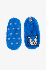 Navy Blue Boys Sonic Non-Slip Sole Home Slippers