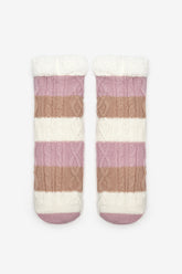 Colored Stripes Off White Ankle Socks