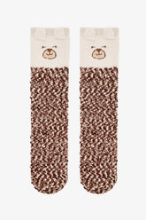 Off White Sleepy Bear Embroidered Slippers