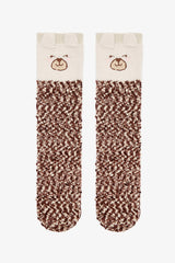 Off White Sleepy Bear Embroidered Slippers