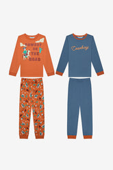 Boy Cowboy 2-Piece Multicolored Pajama Set
