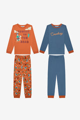 Boy Cowboy 2-Piece Multicolored Pajama Set