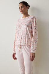 Light Pink Ellie Crew Neck Sweatshirt Pajama Top