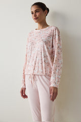 Light Pink Ellie Crew Neck Sweatshirt Pajama Top