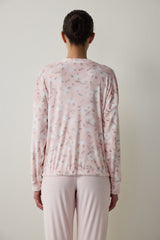 Light Pink Ellie Crew Neck Sweatshirt Pajama Top