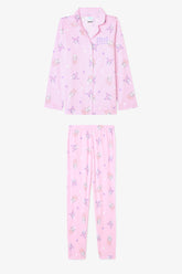 Light Pink Girls Kuromi Friends Cotton Shirt Pajama Set