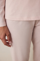 Lila Blanket Slogan Printed Crew Neck Long Sleeve Pajama Set