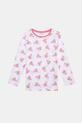 Cotton Girls Badminton 2-Piece Multicolored Pajama Set