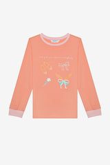 Girl Child Put On Ribbon 2-Piece Multicolored Pajama Set