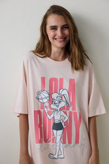 Light Pink Looney Tunes Lola Bunny Short Sleeve Thermal Effect Nightgown