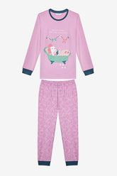 Girl Relax Time Thermal Lilac Pajama Set