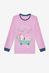 Girl Relax Time Thermal Lilac Pajama Set