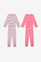 Girl Rose 2-Piece Multicolored Pajama Set
